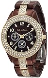 Jade LeBaum Womens Large Face Watch Brown Rhinestone Accent Bracelet JB202747G