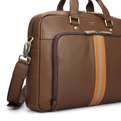 Image of Da Milano LeatherLaptop Bag for Men & Women | Laptop Messenger Bag | Fits Up To 15 inch Laptop | Ideal for Office Purpose (10122)