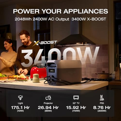 Image of EF ECOFLOW Portable Power Station DELTA 3 MAX with 220W Solar Panel, 3400W X-Boost Output, Ultra-Fast 0-80% Charging in 1.13 Hr, Home Backup & RV Camping