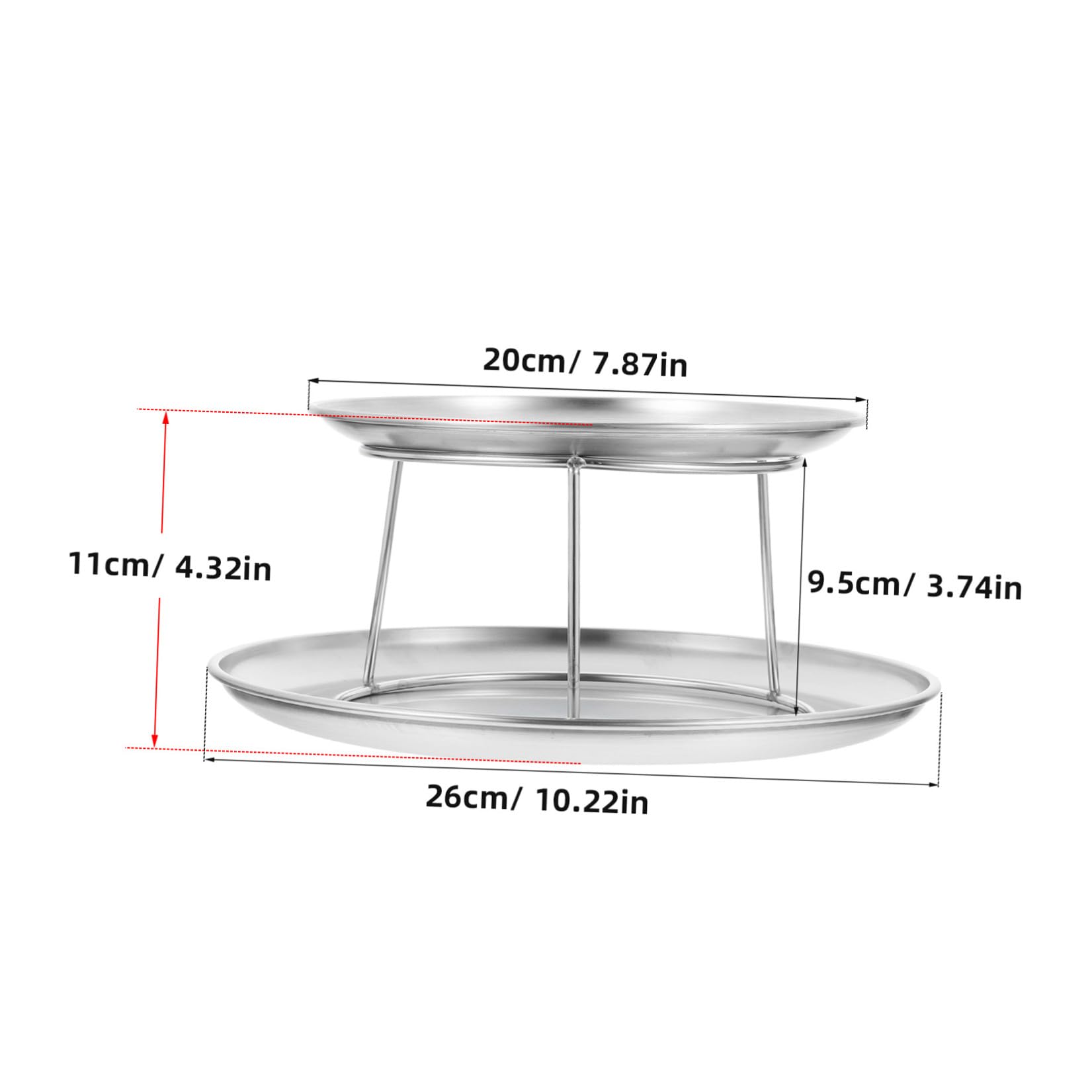 BESPORTBLE Set Vassoi per Esposizione Alimenti in Acciaio Inox Resistente All’Usura Alzata per Torte e Piatti da Portata Multiuso per Feste e Buffet Supporto per Dolci e Snack Elegante e