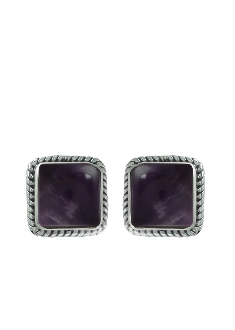Abhooshan 92.5 Sterling Silver Designer Handmade Square Shape Precious Stone Studs Earrings for Girls Women.(Amethyst) (B01ICUA9TQ) Amazon Price History, Amazon Price Tracker