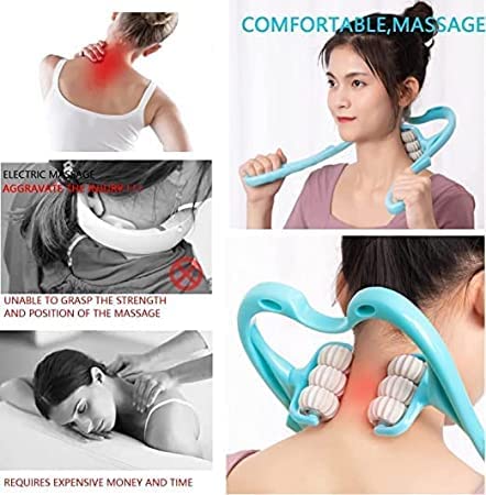 BOVZOX Manual 6 Ball Roller Neck And Body Massagers Physio Trigger Point Roller Self Massager Handheld (for Cervical Neck, Shoulder, Arms, Legs,Calf, Thigh & Back Waist Pain Relief) BOVZOX Manual 6 Ball Roller Neck And Body Massagers Physio Trigger Point Roller Self Massager Handheld (for Cervical Neck, Shoulder, Arms, Legs,Calf, Thigh & Back Waist Pain Relief)