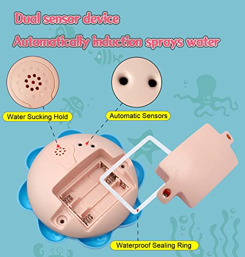 Baby Bath Toys, Automatically Spray Water And Light Up Bathtub Toys For Toddlers Children Kids, Ocean Animals Swimming Pool Bathroom Toy For Boys Girls - Octopus Pink #TOP5