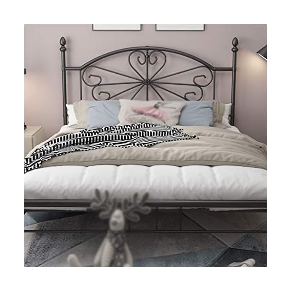 IRON Foldable Wrought Bed Does Not Need To Be Installed, Light And Simple Double Bed Non-slip Foot Mat Ultra-quiet Load Capacity Up To 400 Kg - Image 3