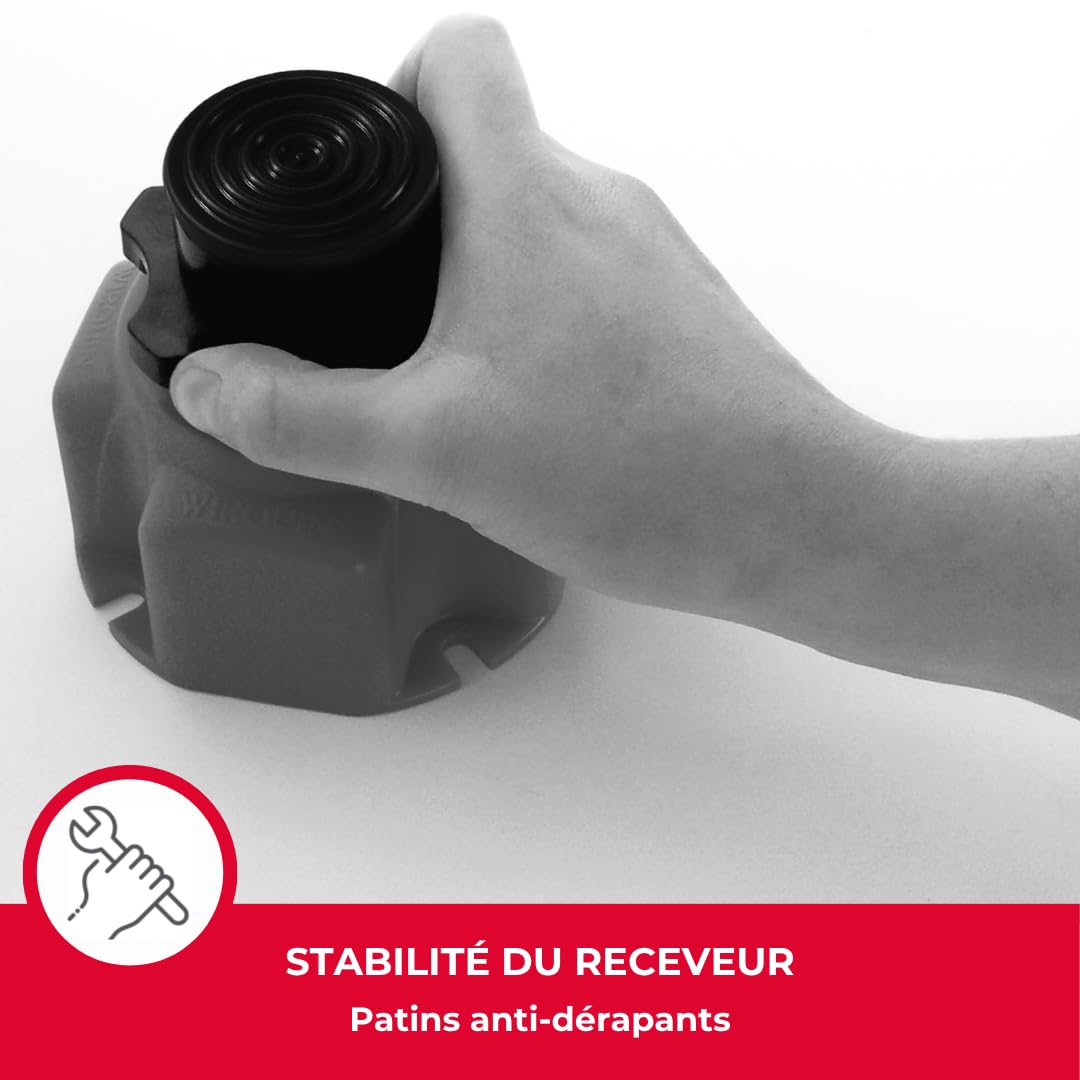 Wirquin 30724315 Lot de 4 pieds réglables noirs pour receveur de douche, compatibles meubles de cuisine