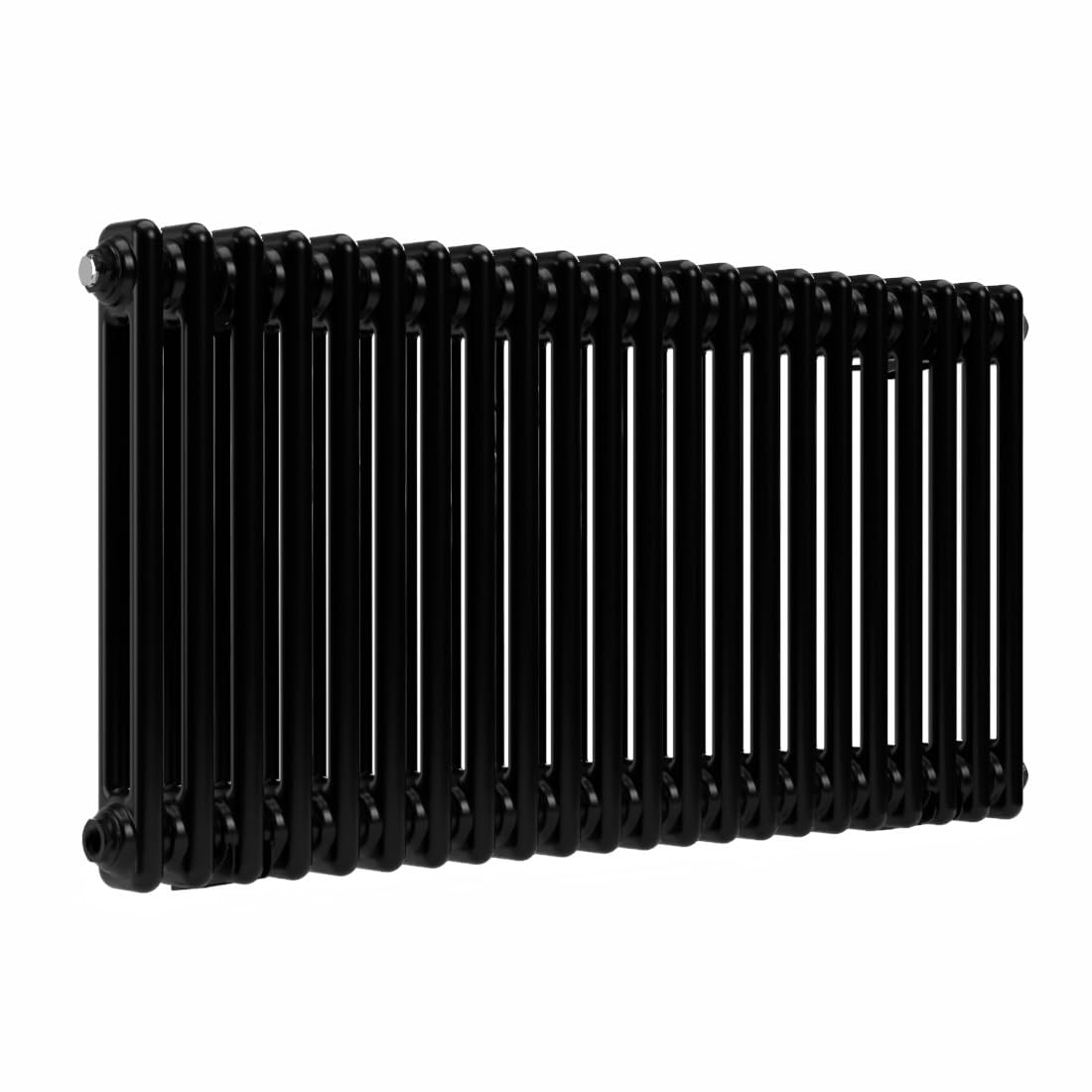 Lux Heat Black Horizontal 2 Column Traditional Radiator 500Mm (H) X 1010Mm (W)