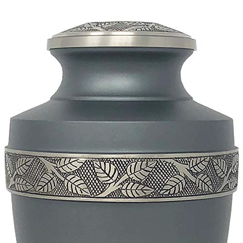 Image of Revere Rustic Pewter Adult Urn - Momentful Life Metal Adult Cremation Urn - Hand Engraved Accents