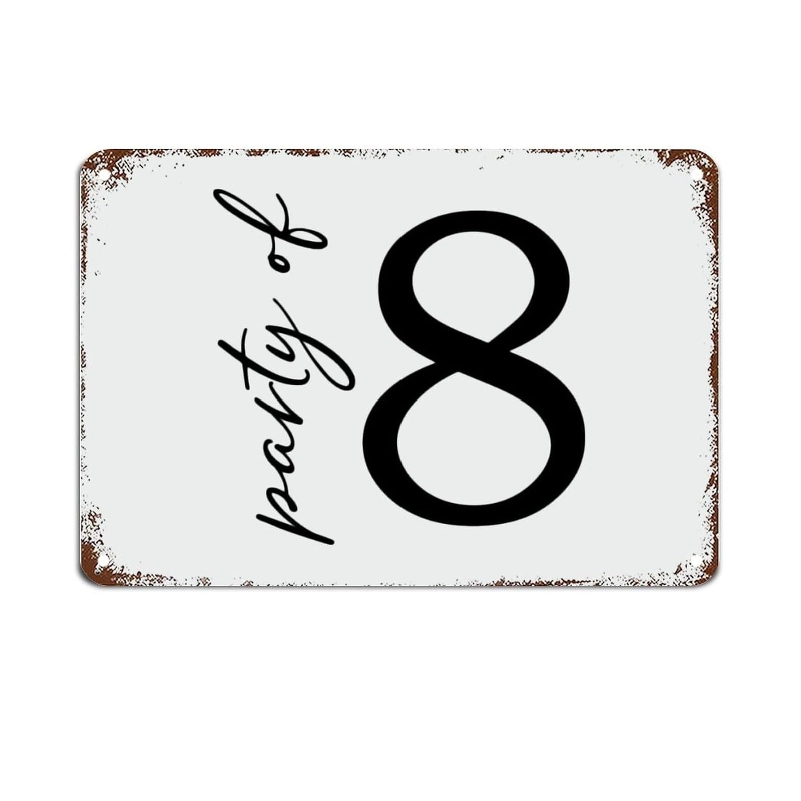 TAMDDBPJD Family Number 8 Metal Sign Rustic Wall Art with Inspirational Quote Farmhouse Home Decor Housewarming Gift Idea 8 X 12 inch