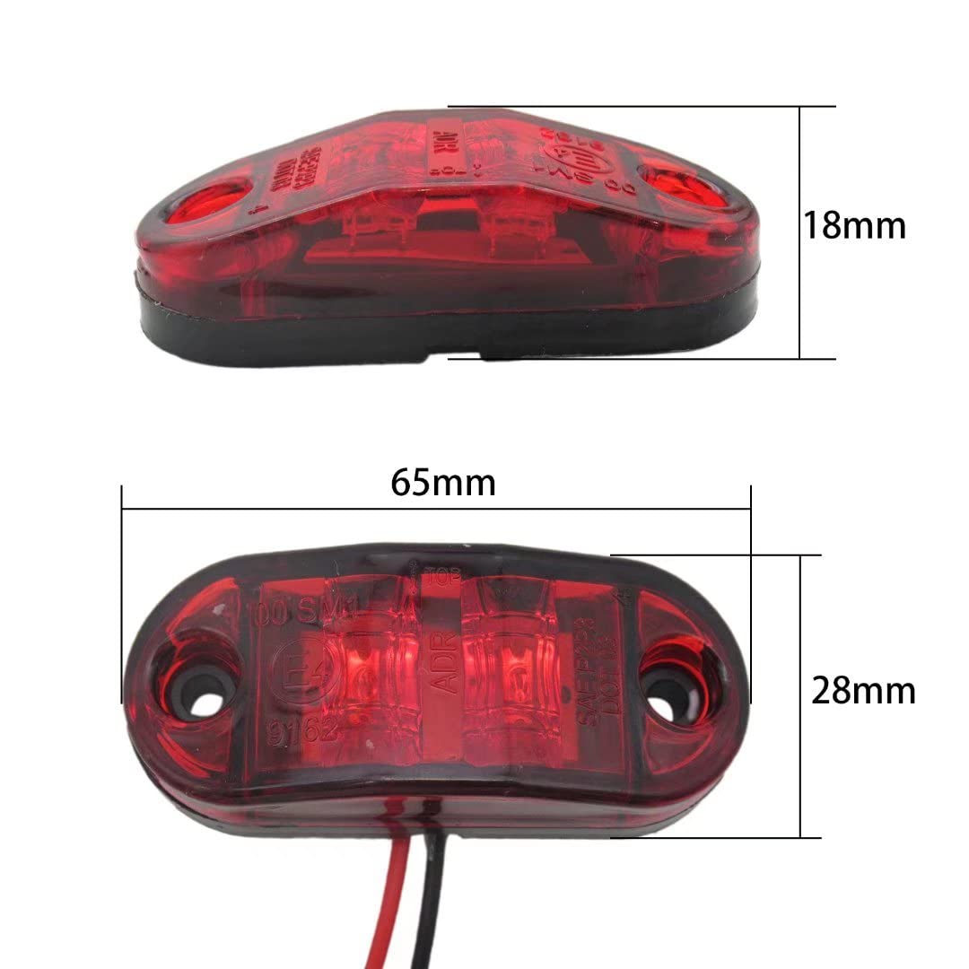 Leewuios New 5x Amber+ 5x Red LED Oval 2.5