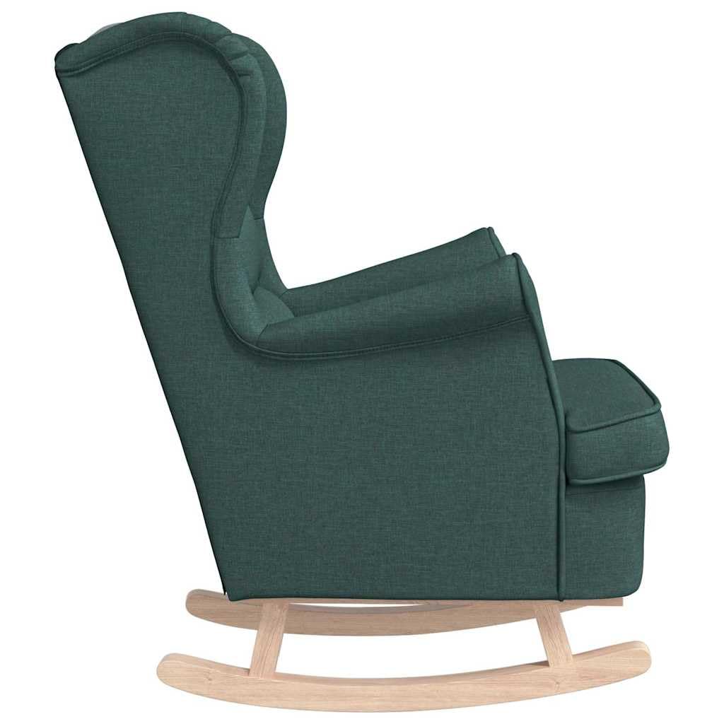 vidaXL Silla Mecedora de Tela Verde Oscuro 74x90x102 cm, Silla, sillón de salón, Silla de Relax, sillón, Asiento de salón, Mecedora, Silla de Relax