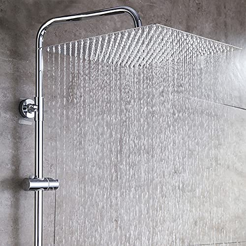 Rociador Lluvia de Acero Inoxidable 40 x 40 cm Gran Cuadrado Ultrafino Duchas Fijas
