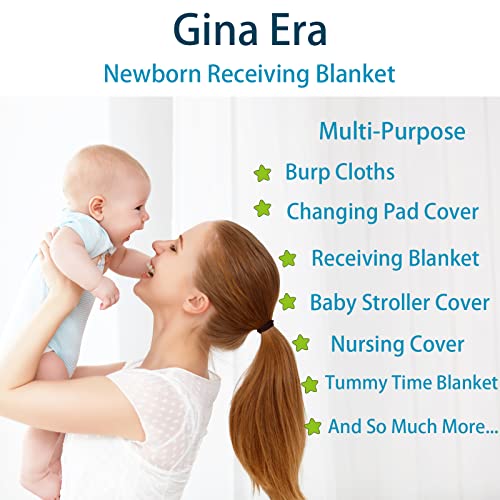 Gina Era Cotton Flannel Receiving Blankets Baby 4 Pcs, Baby Swaddle Blankets, Baby Flannel Blanket 30 X 40 Inch for Boy Girl (Style-1)4
