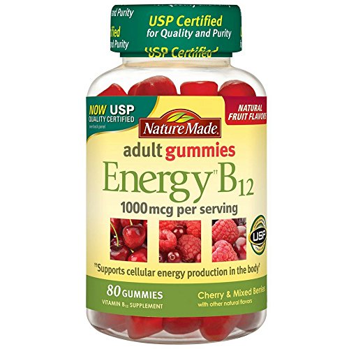 Nature Made Energy B-12 Adult Gummies, Cherry & Wild Berries 80 ea(Pack of 2)