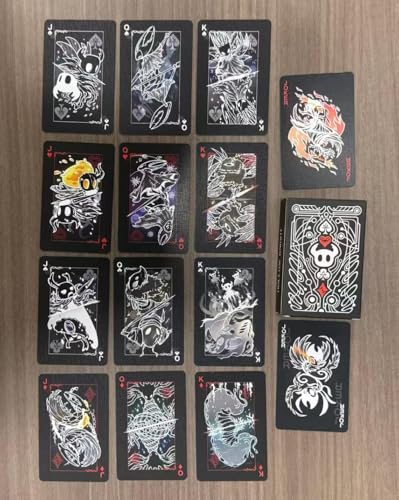 Baraja de Cartas Hollow Knight Inspirada, 54 Cartas Blanco y Negro miniatura 4