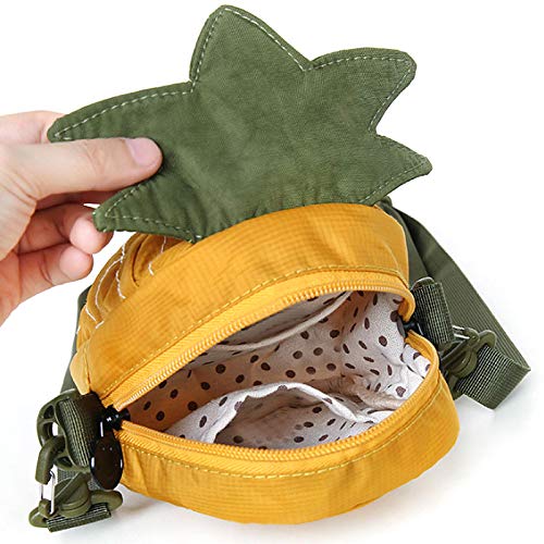 Van Caro Women Pineapple Shape Shoulder Purse Hollow Out Chain Crossbody Fruit Bag4