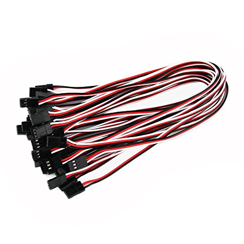 Oliyin 20Pcs 26Awg 11.81In 30Cm 300Mm Servo Extension Lead Wiring Cable Male To Male Kk Mk Mwc Flight Control Board For Rc Quadcopter (Pack Of 20) #TOP1