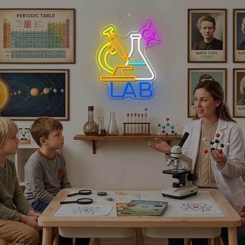 Image of Chemistry LED Neon Sign LAB Equipment Light Up for Classroom Decoration | 15.5IN*12.6IN,Five level brightness adjustment,USB power,For Classroom,School,Chemistry Lab,Teacher,Students,Science Lovers