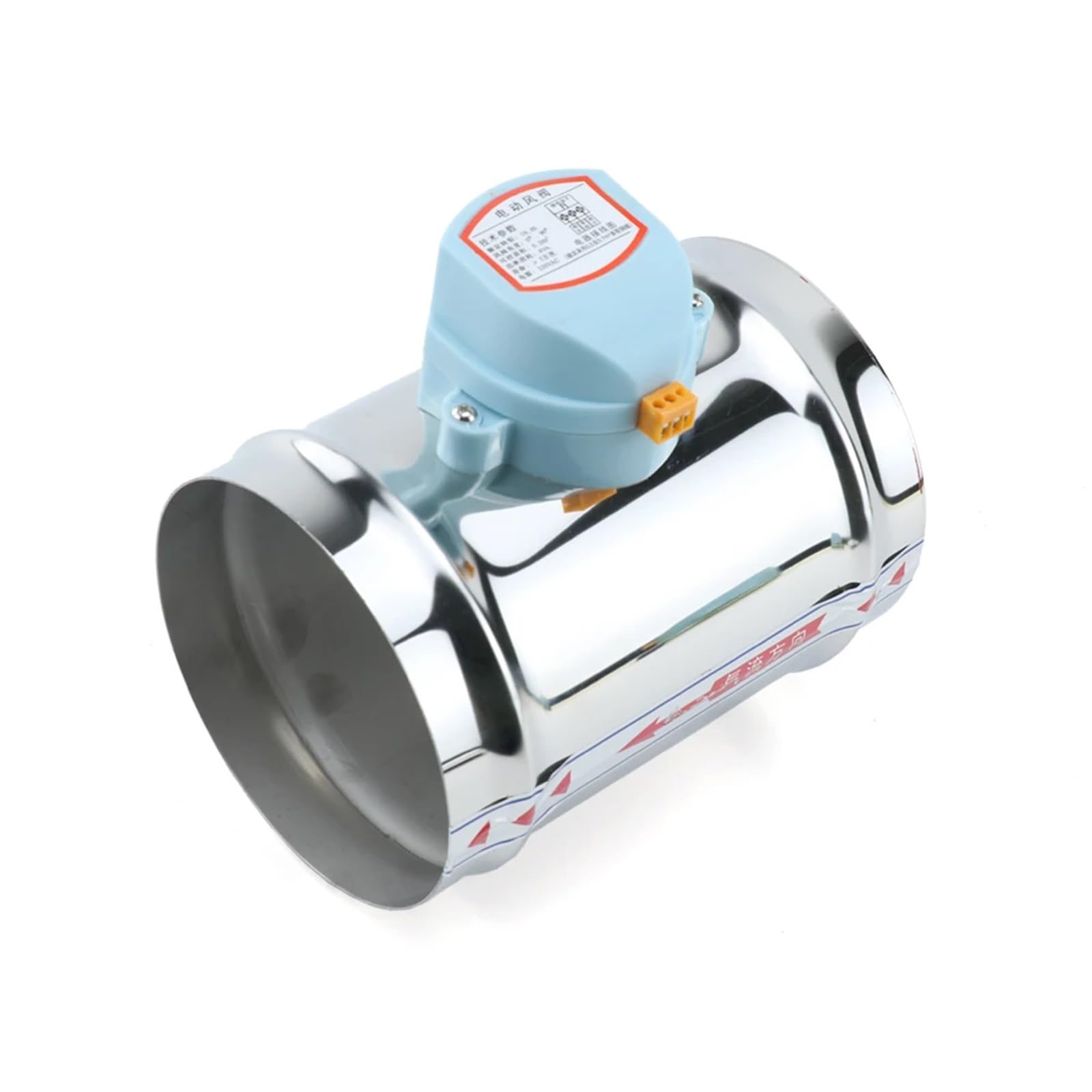 4 "5" 6" 6" Elektryczny zawór zwrotny ze stali nierdzewnej Zmotoryzowany zawór zwrotny do kanału powietrznego z siłownikiem 1 Nm do wentylacji 100/125/150 mm (100 mm, z przełącznikiem)
