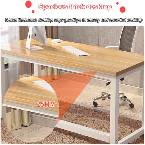 Bureau rectangulaire 140 x 70 cm noyer pour ordinateur