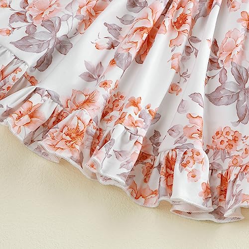 Image of Axumity Kid Girl Clothes Ruffle Sleeve Top Floral Allover Pants 3-9 Years Fall Outfit Set