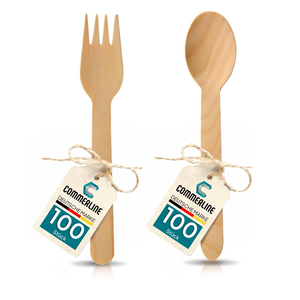 Holzbesteck Set – 240 Teile (90 Gabeln, 90 Löffel, 60 Messer) Aus Birkenholz, Kompostierbar