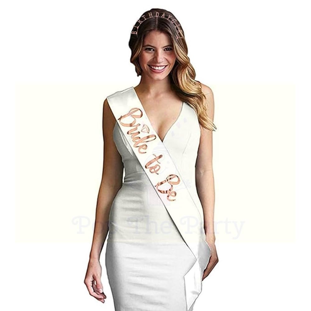 Pop The Party White Sash And Gold Tiara For Decoration Set - Image 3 thumbnail