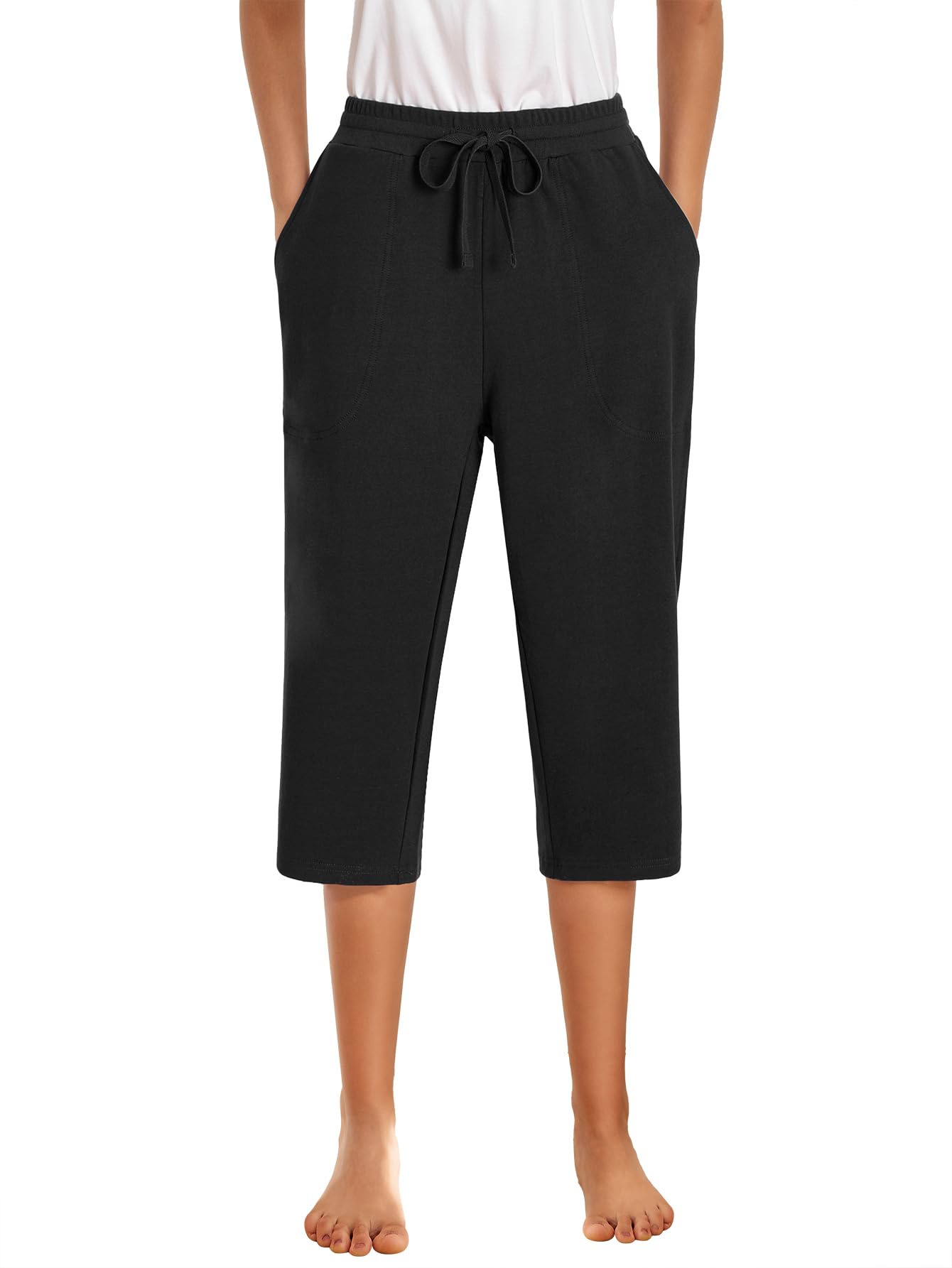 Weintee Womens 17 Cotton Capris with Pockets