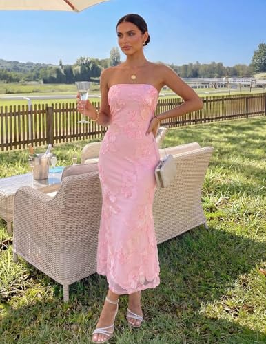 Image of MEROKEETY Women's Summer Floral Wedding Guest Cocktail Maxi Dress