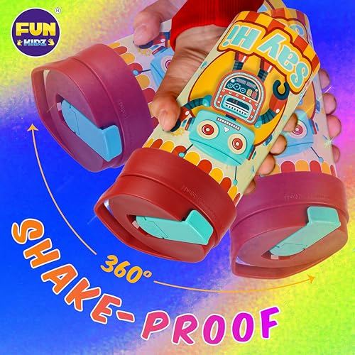 Image of 17oz Robot Kids Water Bottle, Toddler Spout Cover and Carry Handle Design Lid Leak Proof BPA free Cup for Boys Ages 3+ Dishwasher Safe for Sports School Travel with Silicon Straw