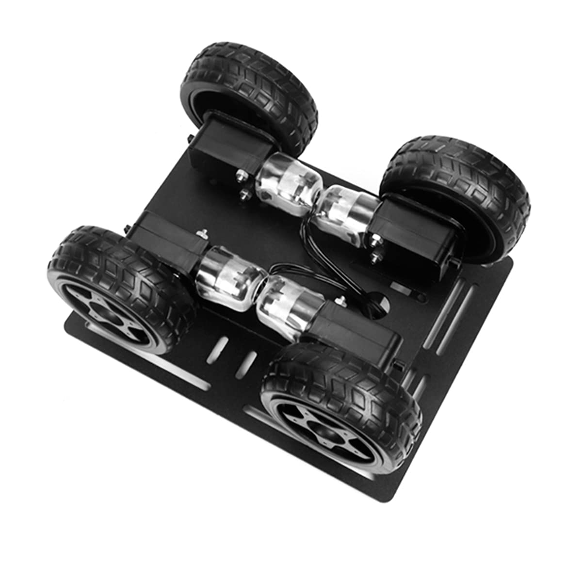 LewanSoul 4WD Smart Chassis Car Kit with Aluminum Alloy Chassis, TT Motor, 66mm Wheels, Robotic Moving Platform (Black, Unassembled) - Image 5