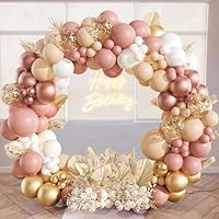 Kit Ghirlanda Palloncini Retro Rosa,Doppia Crema Pesca Nudo Albicocca Retro Rosa Ghirlanda Palloncino per Boho Safari Baby Shower Engagement Wedding Anniversario Compleanno Party Decorazione