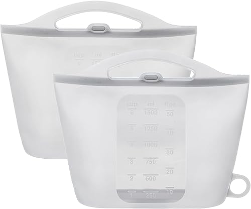 DOYOQI Paquete de 2 bolsas esterilizadoras de vapor de silicona para microondas, bolsas de vapor reutilizables de 1.5 L para el hogar y los viajes,