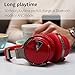 COWIN E7 Active Noise Cancelling Headphones Bluetooth Headphones with Microphone Deep Bass Wireless Headphones Over Ear, Comfortable Protein Earpads, 30 Hours Playtime for Travel/Work, Red