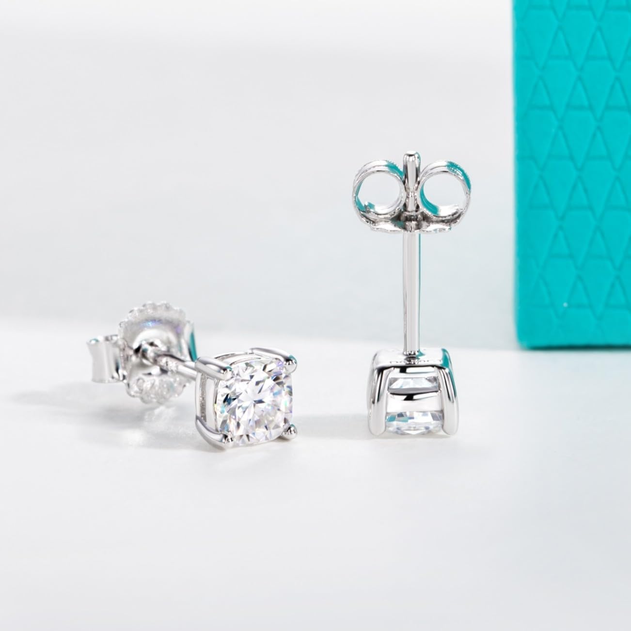 AnuClub 1cttw-6cttw Moissanite Stud Earrings D Color VVS1 926 Sterling Silver Timeless Sparkle Studs Daily Elegance Earrings for Women Wife Her with Certificate - Image 4