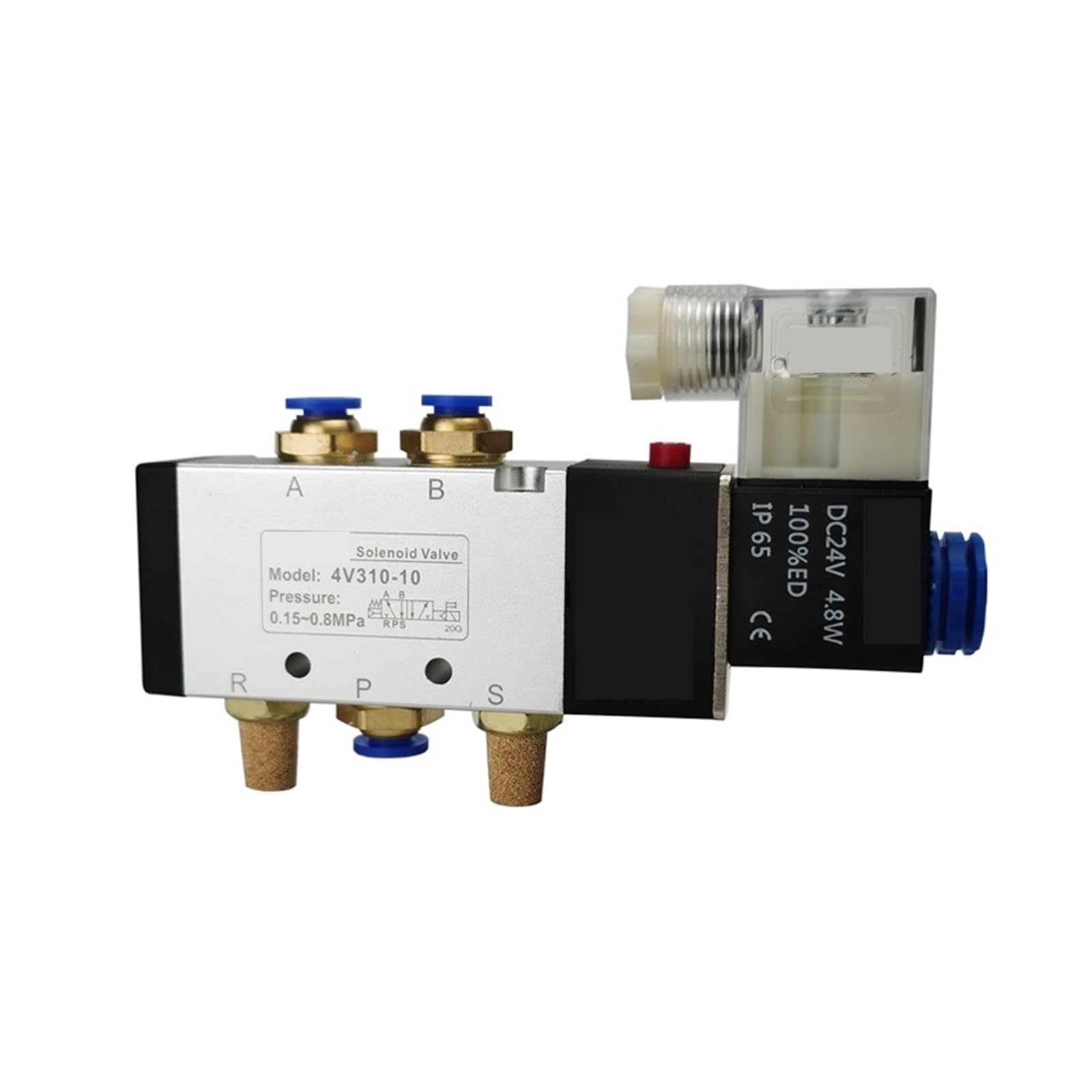 Válvula solenoide eléctrica de plástico, Válvula solenoide neumática 4V310-10 de 5 vías y 2 Posiciones, Control de Aire y Gas, válvula magnética(Ac220v,4mm Fittings)