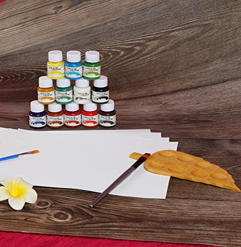 Image of 12 x 25ml Gouache Paint Set with Free Paintbrush - Acid-Free, Non-Toxic Multicolored Artists' Gouache Colors for Painting and Mixed Media