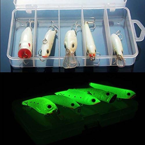 5 PCS Luminous Night Fishing Lures Bait Suit Fishing Hooks Tackle