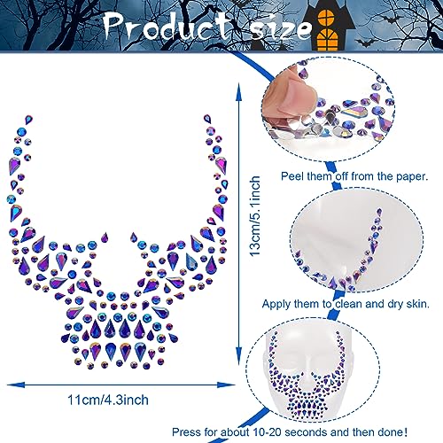 HOWAF Day of The Dead Headband, Rose Floral Crown Garland with 4pcs Halloween Tattoo Face Stickers for Women's Day of The Dead Costume - Image 3