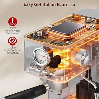Aptliton Espresso Machine 1300W, Semi Automatic Coffee Machine with Milk Frother Steam Wand & Pressure Gauge, Stainless Steel Espresso Maker for Cappuccino Latte Flat White, Fast Heat Up for Home