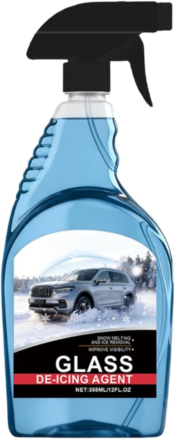 Deicer for Car Windshield, 12 fl.oz Fast-Acting Defroster Spray, Automotive Deicing Solution with Quick Ice and Frost Removal, Safe for Glass, Mirrors, Headlights, and Locks, Truck, SUV, Car Winter Ca