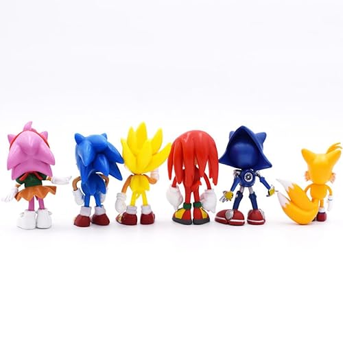Sonic Colecionável Kit 6 Miniaturas Bonecos Anime Game Desenho Cartoon