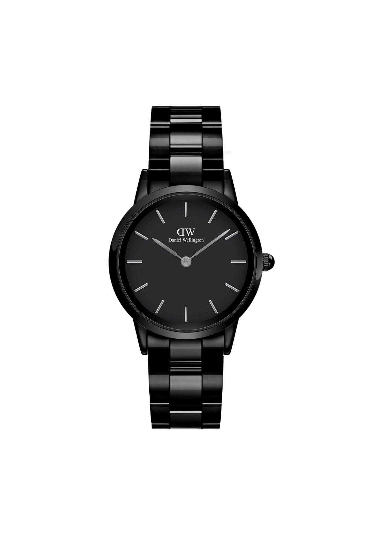 Daniel Wellington Iconic Link Ceramic 28mm Women's Watch, Stainless Steel (316L) Black Watch for Women
