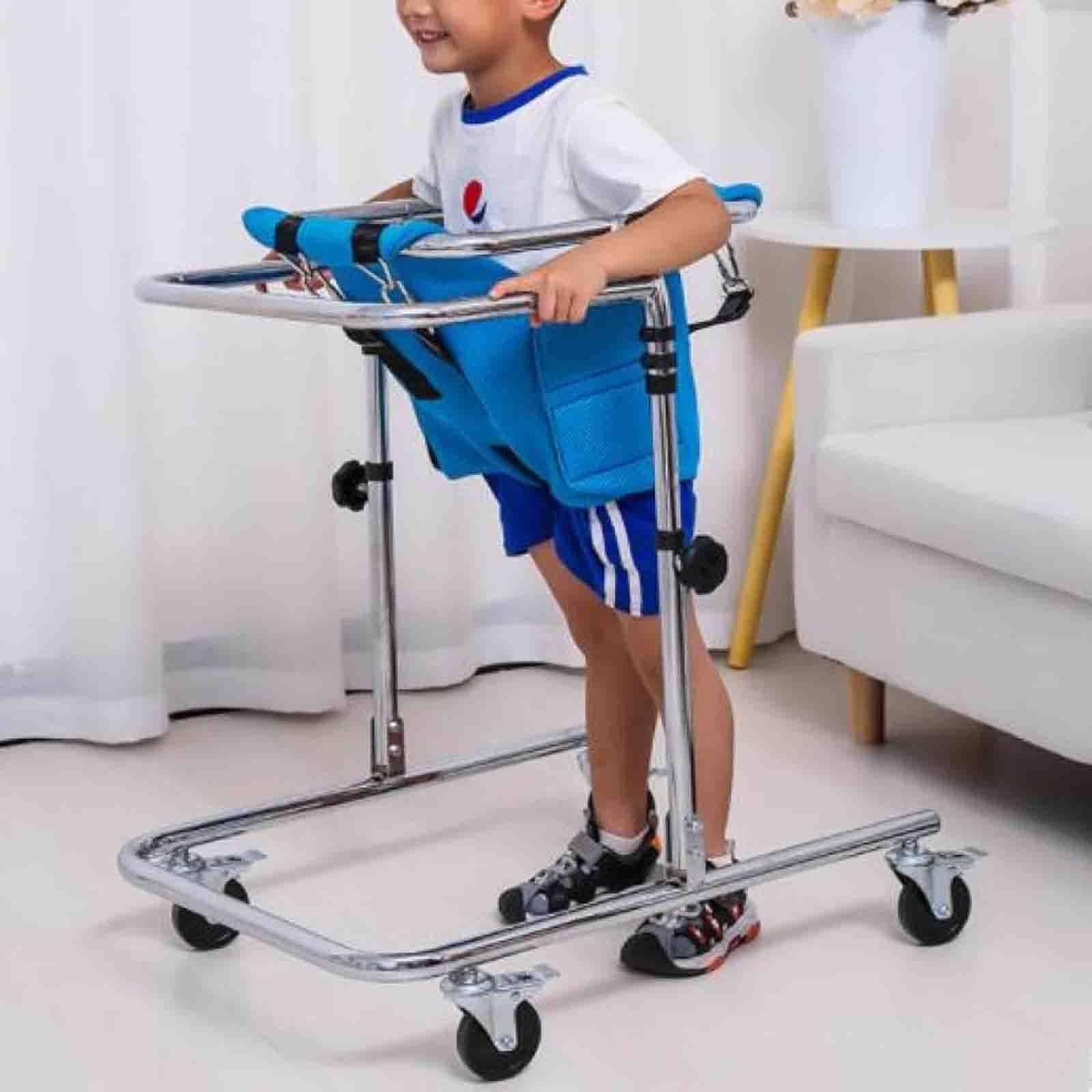 Andador con ruedas para niños con parálisis cerebral, altura ajustable, adecuado para una altura de entre 31« y 47», andador de rehabilitación para ponerse de pie