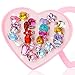 Hifot 24 pcs Girls Crystal Adjustable Rings, Princess Jewelry Finger Rings with Heart Shape Box, Girl Pretend Play and Dress up Rings for Children Kids Little Girls - Random