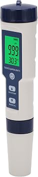 Brilluxa Water Test Pen, EZ-9909SP 5-in-1 Meter for PH TDS EC Salt Temp Measurement, Digital Water Quality Analyzer, Aquarium Water Testing Meter