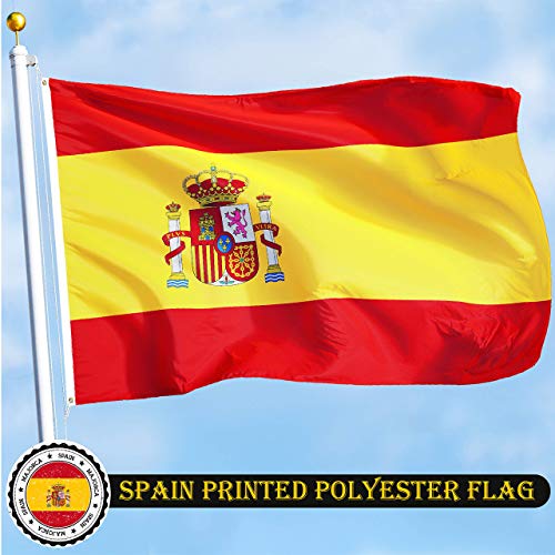 G128 Spain Spanish Flag | 3X5 Ft | Liteweave Series Printed 100D Polyester | Country Flag, Vibrant Colors, Brass Grommets #TOP1