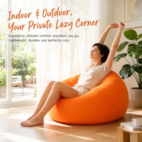 Canapé gonflable portable et fauteuil gonflable orange doux 105cm - 6