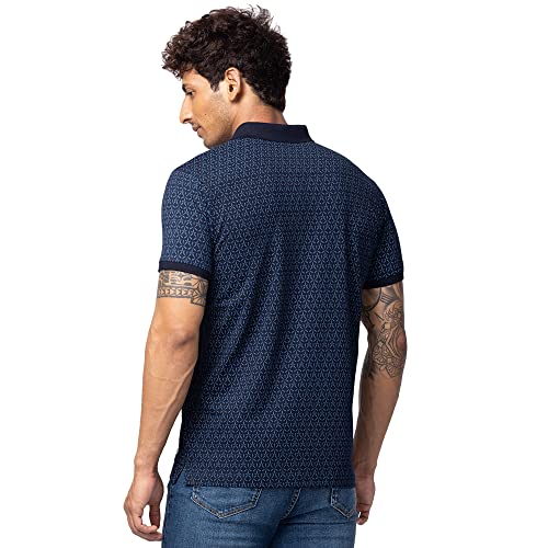 Image of Spykar Men's Slim Fit Polo Neck Half Sleeve Solid Casual T-Shirt