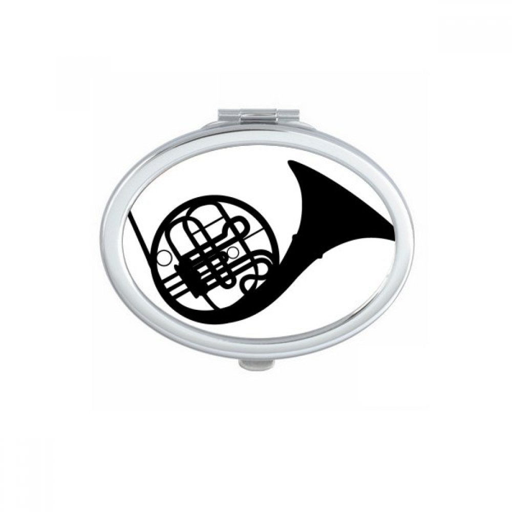 Miroir de maquillage compact chant et musique ovale pour des retouches beauté en loge ou voyage