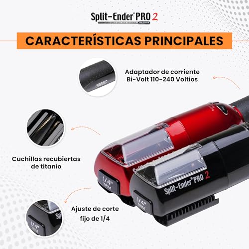 Split Ender Pro 2 Cortadora Automatica Para Cabello Maltratado, Eliminador de Puntas Abiertas, Secas, Dañadas y Quebradizas - Negro